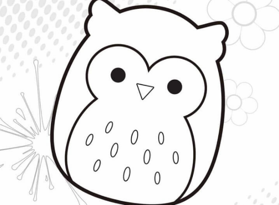Owl Squishmallow Coloring Page