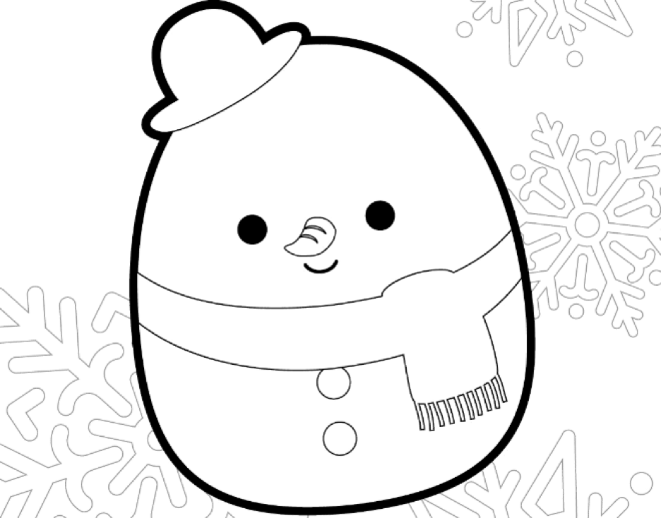 Snowman Squishmallow Coloring Page