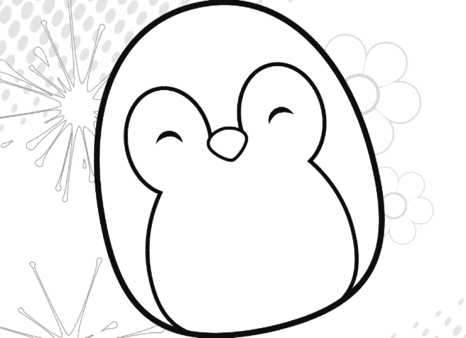 Penguin Squishmallow Coloring Page