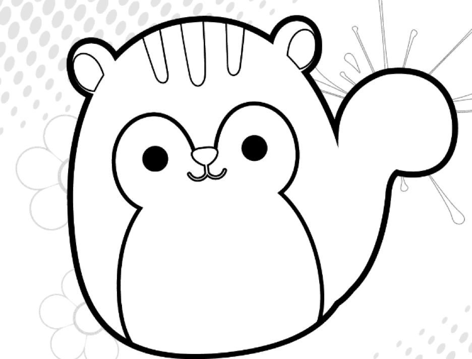 Squirrel Squishmallow Coloring Page