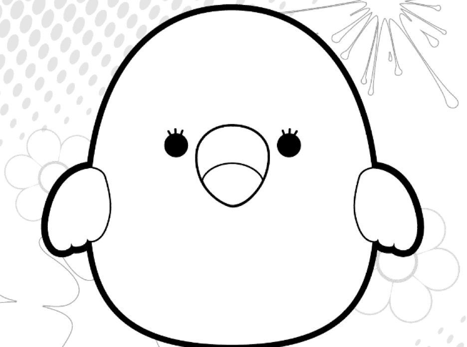 Flamingo Squishmallow Coloring Page
