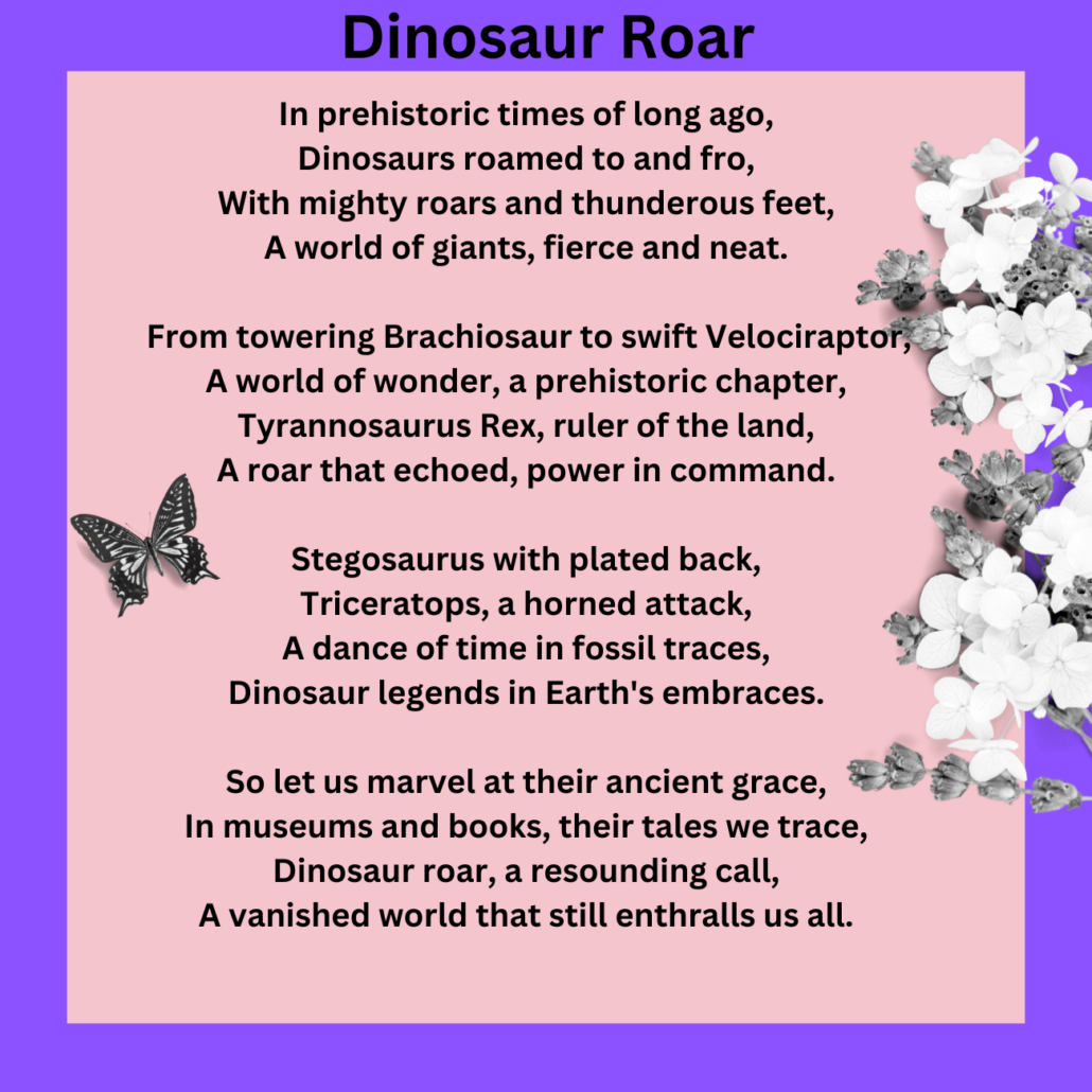 Dinosaur Roar Poem for Second Graders