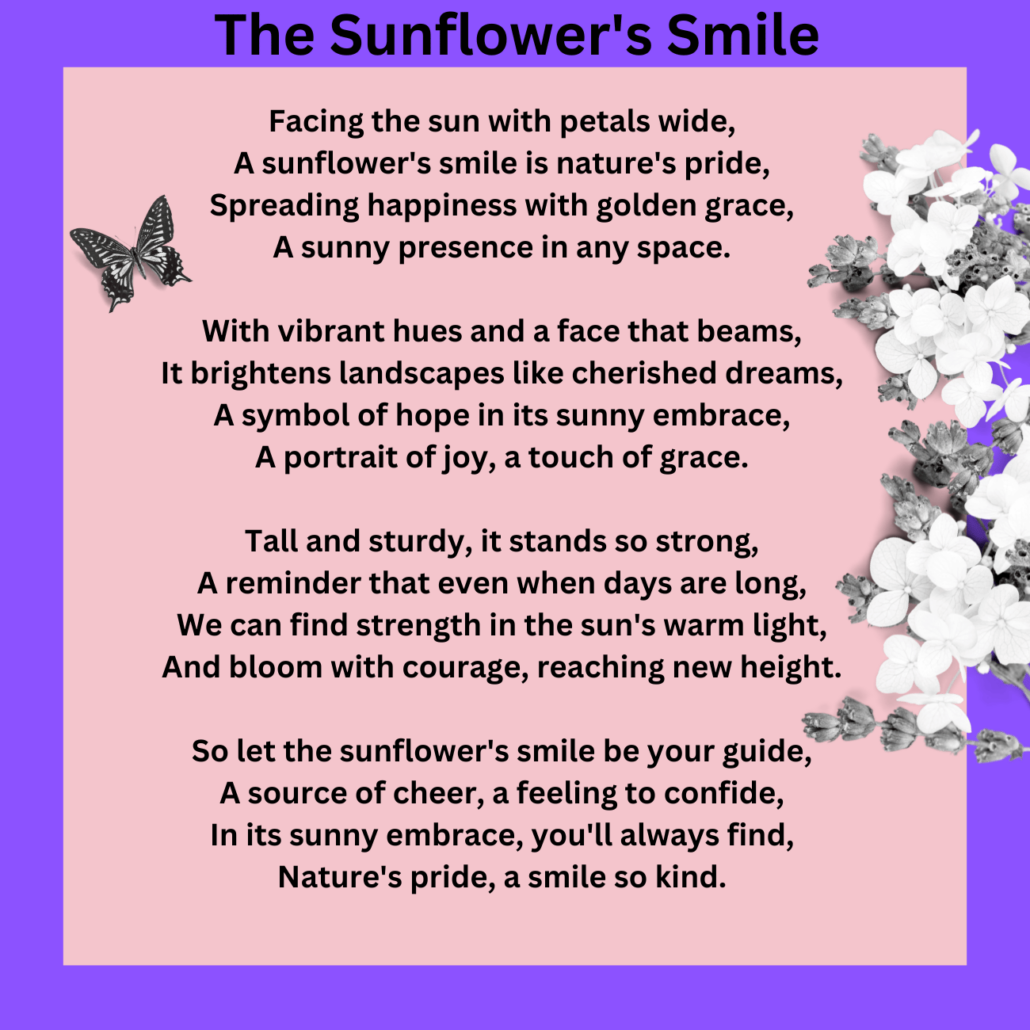 The Sunflower's Smile Poem for Second Graders