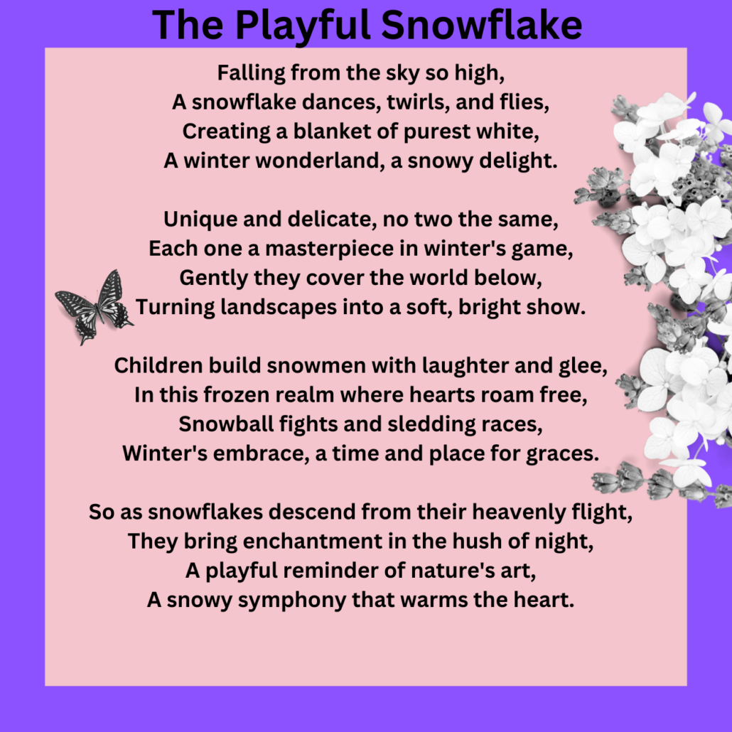 The Playful Snowflake Poem for Second Grader